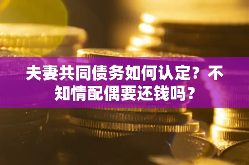 济南夫妻共同债务如何认定？不知情配偶要还钱吗？